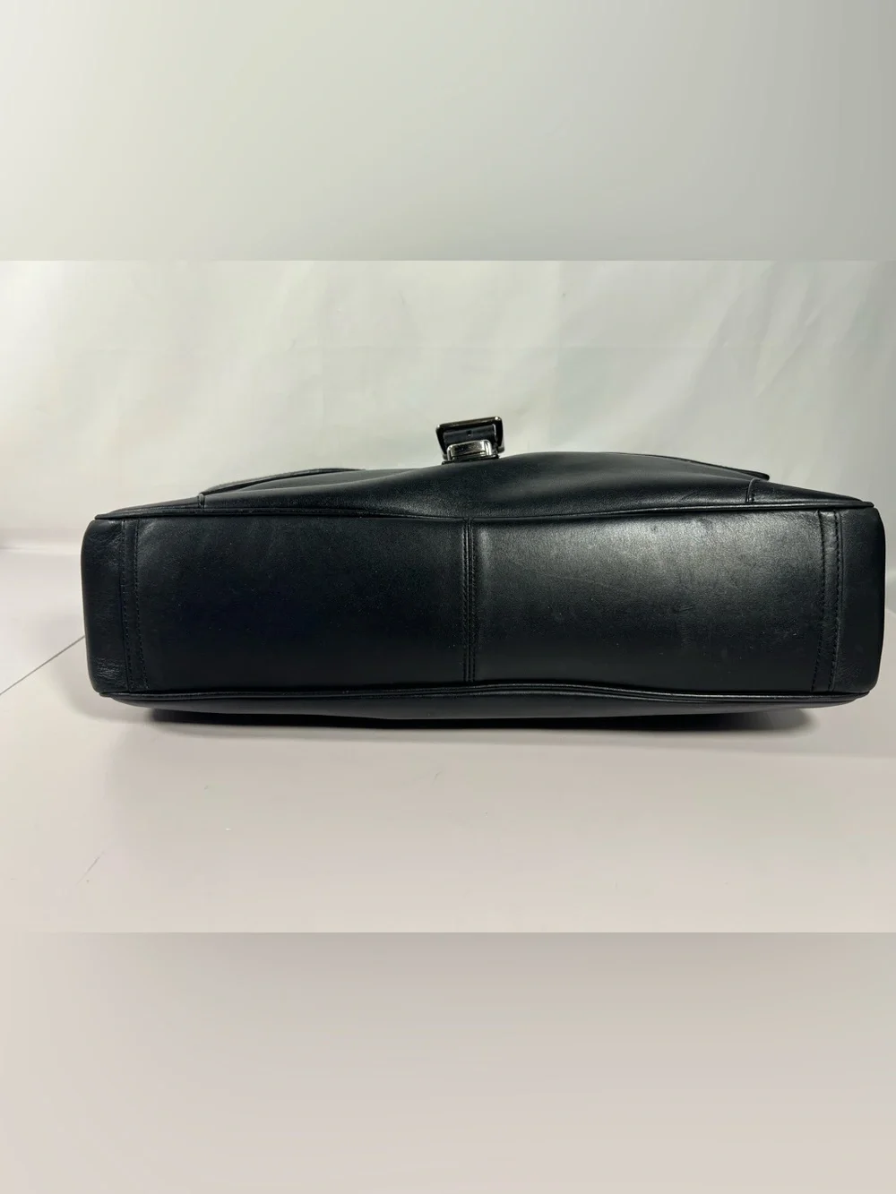 4078: Vintage Coach Black Leather Briefcase Messenger Bag 70304